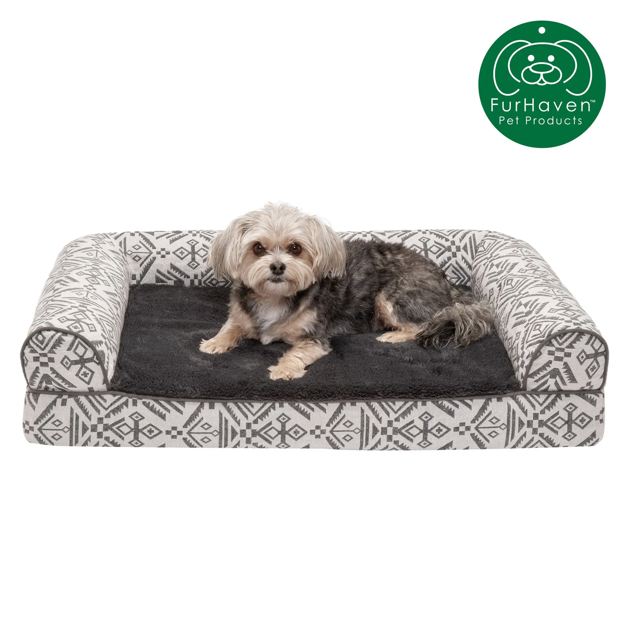Memory Foam Southwest Kilim Sofa-Style Couch Pet Bed