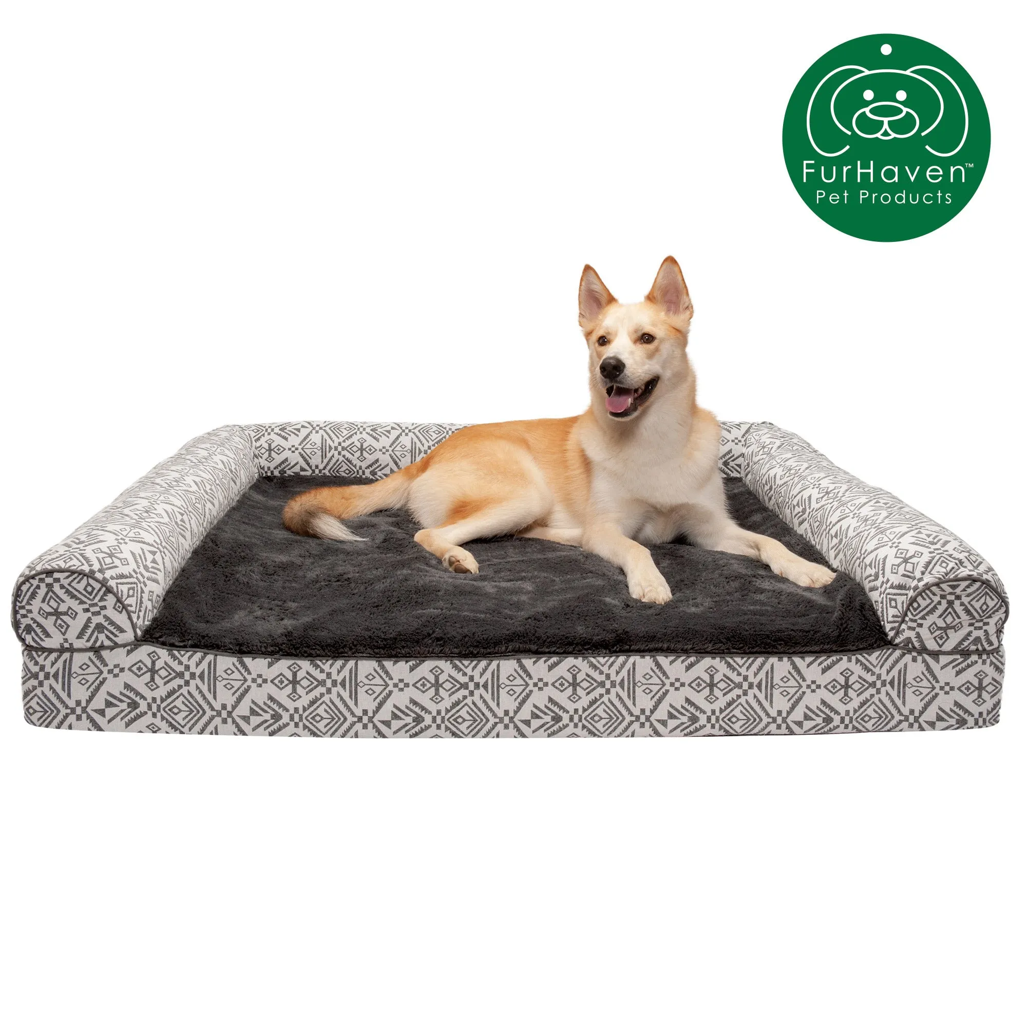 Memory Foam Southwest Kilim Sofa-Style Couch Pet Bed