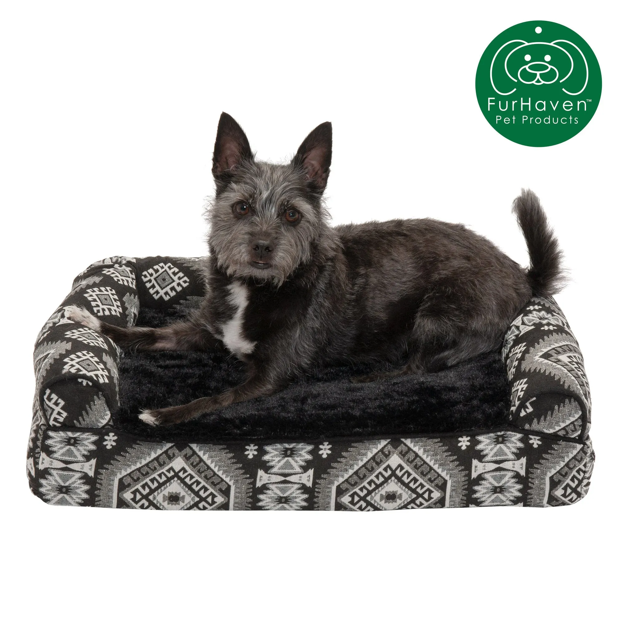 Memory Foam Southwest Kilim Sofa-Style Couch Pet Bed