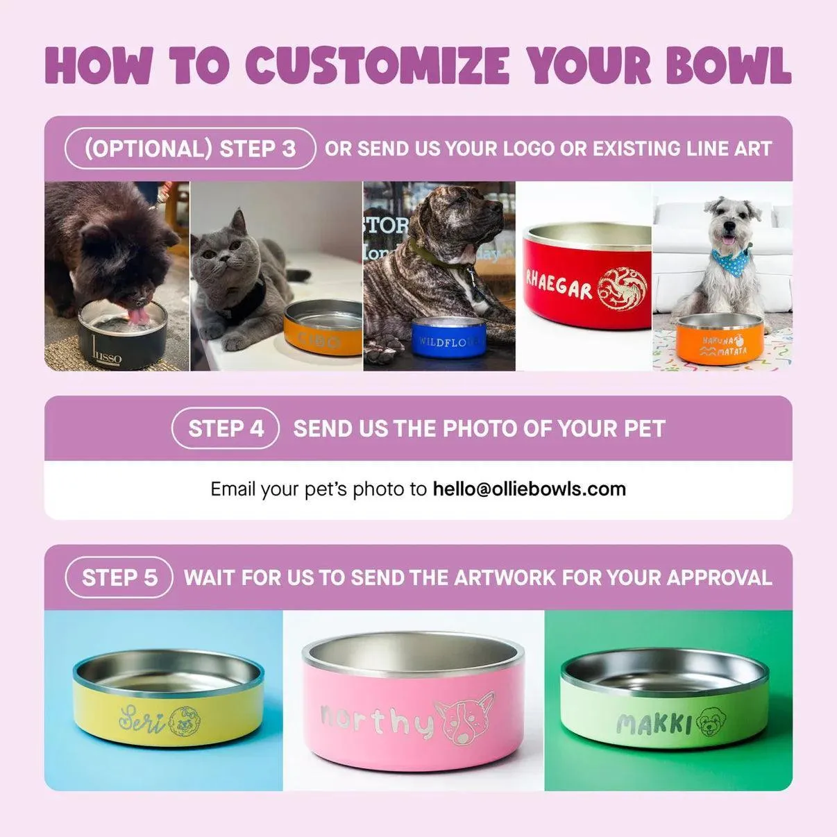 Ollie Bowls - 24 oz Bowl (Customizable)