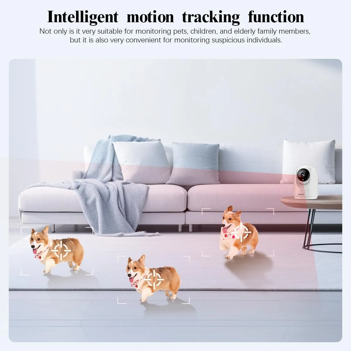 OOSSXX Security Camera System Indoor for Baby Monitor and Pet Monitor with App, PTZ Nanny Cam Smart Wireless Cameras with Audio/2-Way Talk for Home Surveillance,Plug-in 5G&2.4G WiFi