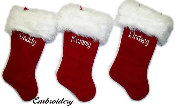 Personalized Christmas Stockings Velvet 19"  Luxury Faux Fox Fur Cuff Christmas Stocking Embroidered - Private Listing