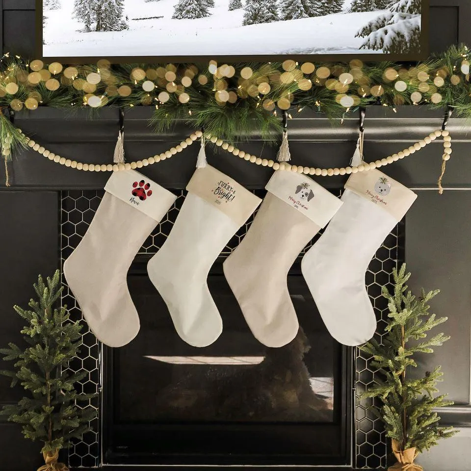 Personalized Cotton Pet Stockings with Tassel
