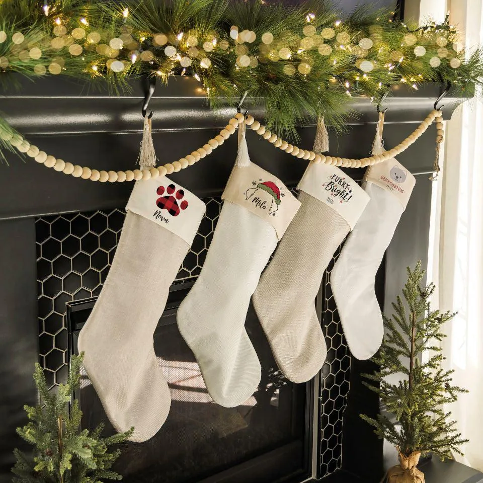 Personalized Cotton Pet Stockings with Tassel