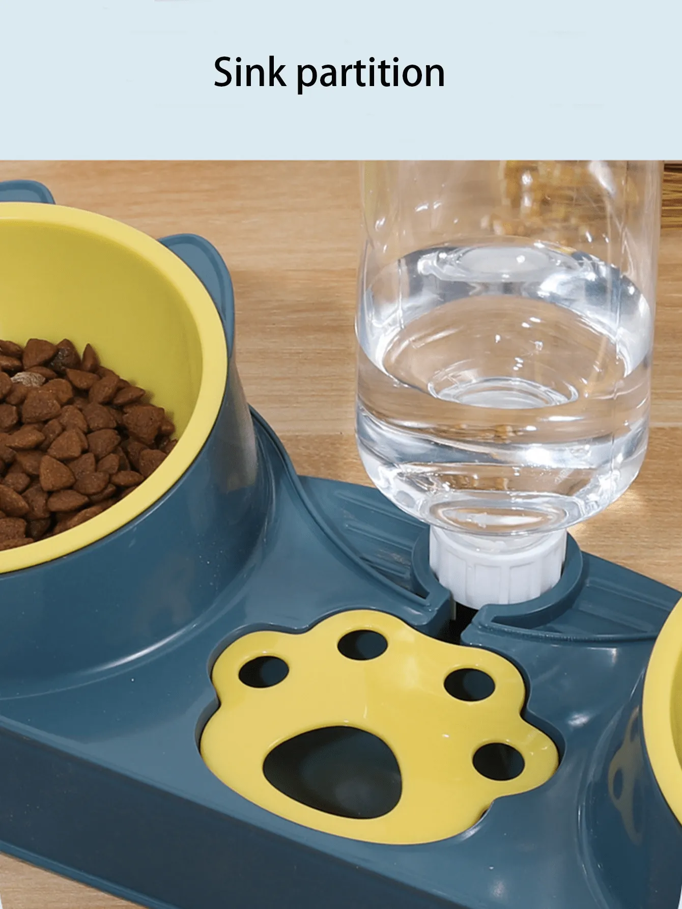 Pet Bowl Feeder With Water Dispenser For Cats And Dogs, Double Bowls