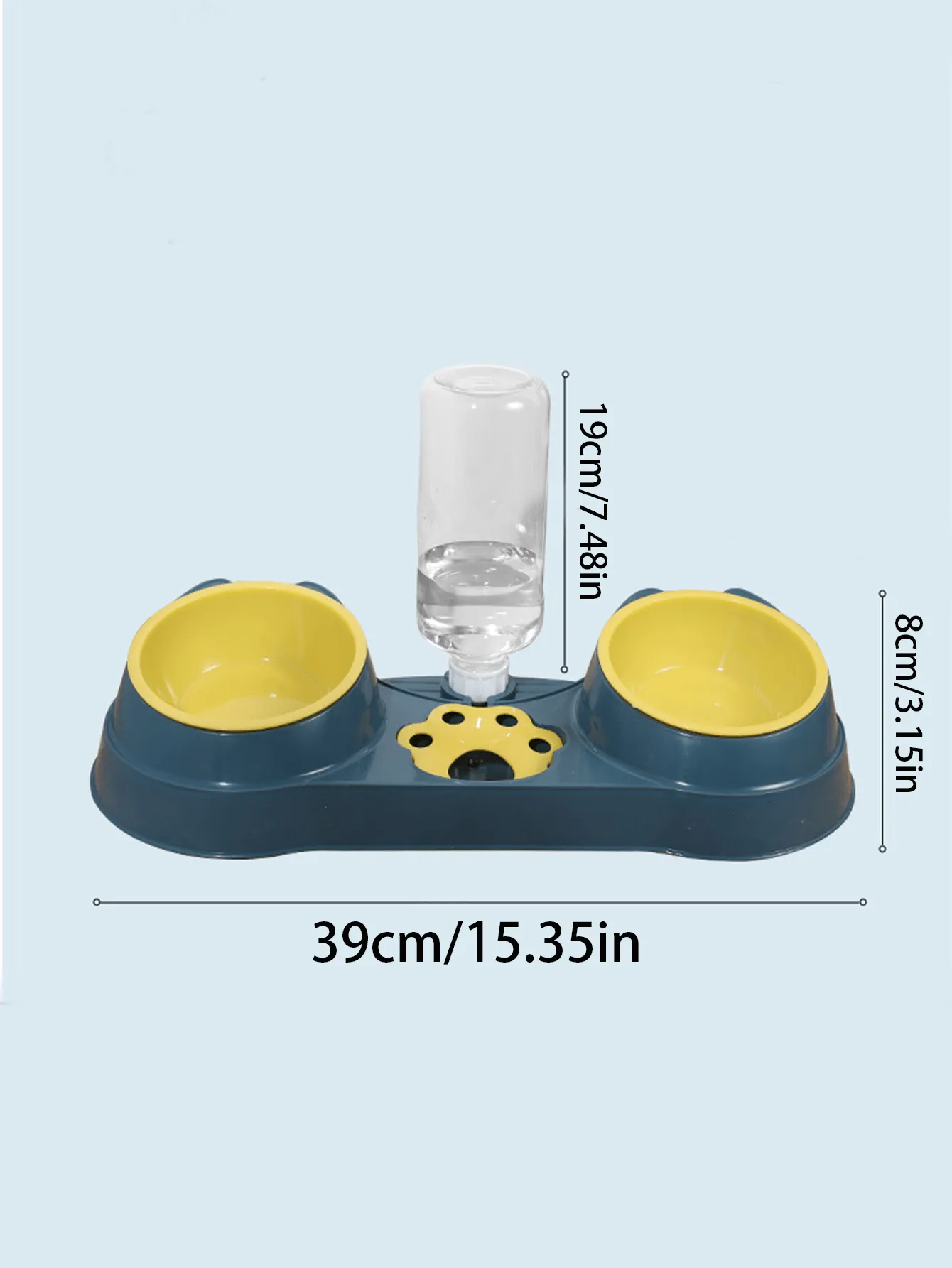 Pet Bowl Feeder With Water Dispenser For Cats And Dogs, Double Bowls