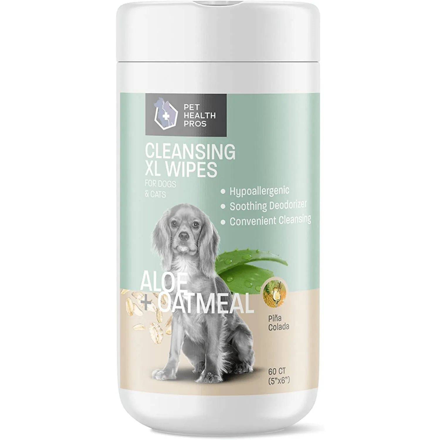 Pet Health Pros Aloe & Oatmeal Pet Cleaning Wipes With Hypoallergenic; Soothing Component; Size: Large; Scent: Pina Colada.