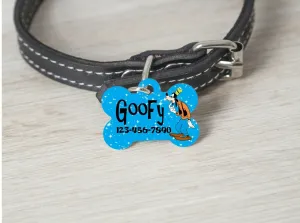 Pet ID Tag GOOFY Personalized Custom Double Sided Pet Tag w/name/number Petcollarshandmade