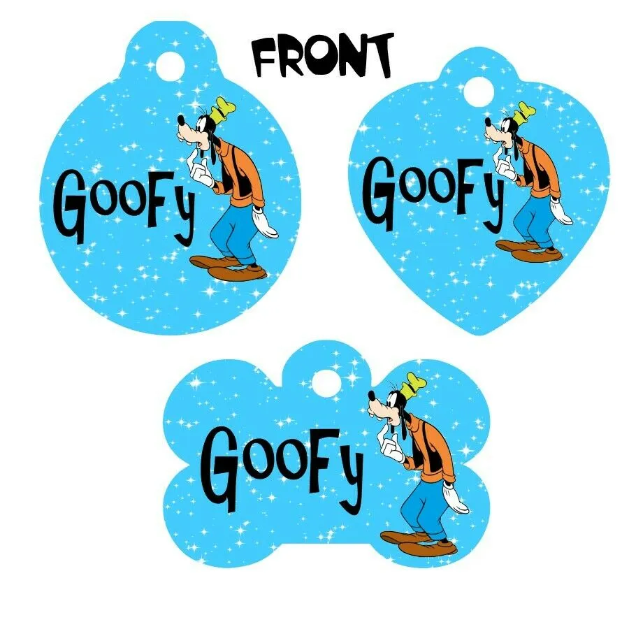 Pet ID Tag GOOFY Personalized Custom Double Sided Pet Tag w/name/number Petcollarshandmade