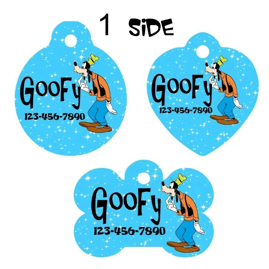 Pet ID Tag GOOFY Personalized Custom Double Sided Pet Tag w/name/number Petcollarshandmade