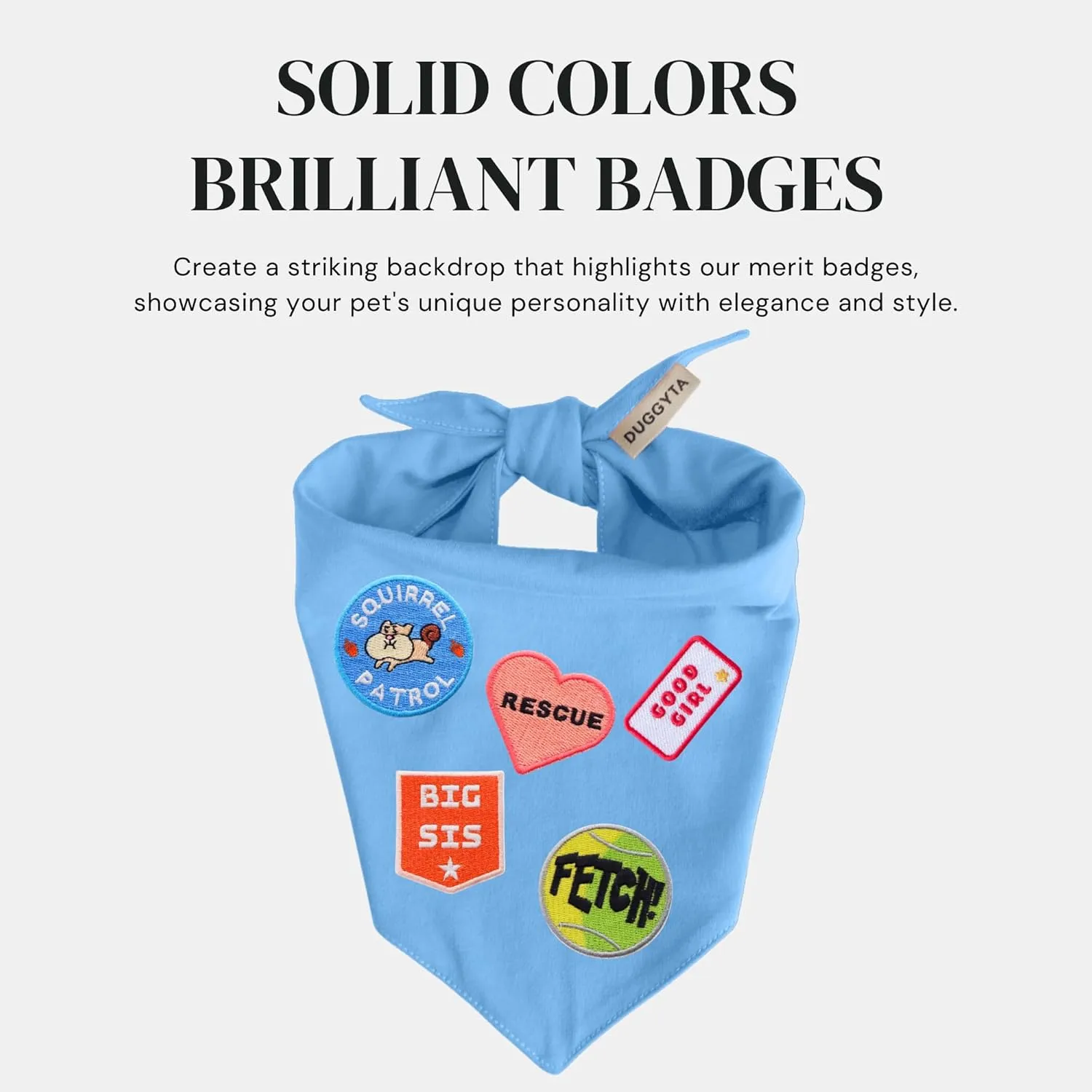 Premium Solid Blue Dog Bandana, Luxury Soft Cotton Adjustable Triangle Scarf for Small Dogs, Comfortable, Stylish, and Customizable for All Seasons, Dog Accessories