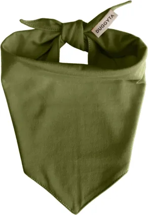 Premium Solid Olive Dog Bandana, Luxury Soft Cotton Adjustable Triangle Scarf for Small Dogs, Comfortable, Stylish, and Customizable for All Seasons, Dog Accessories
