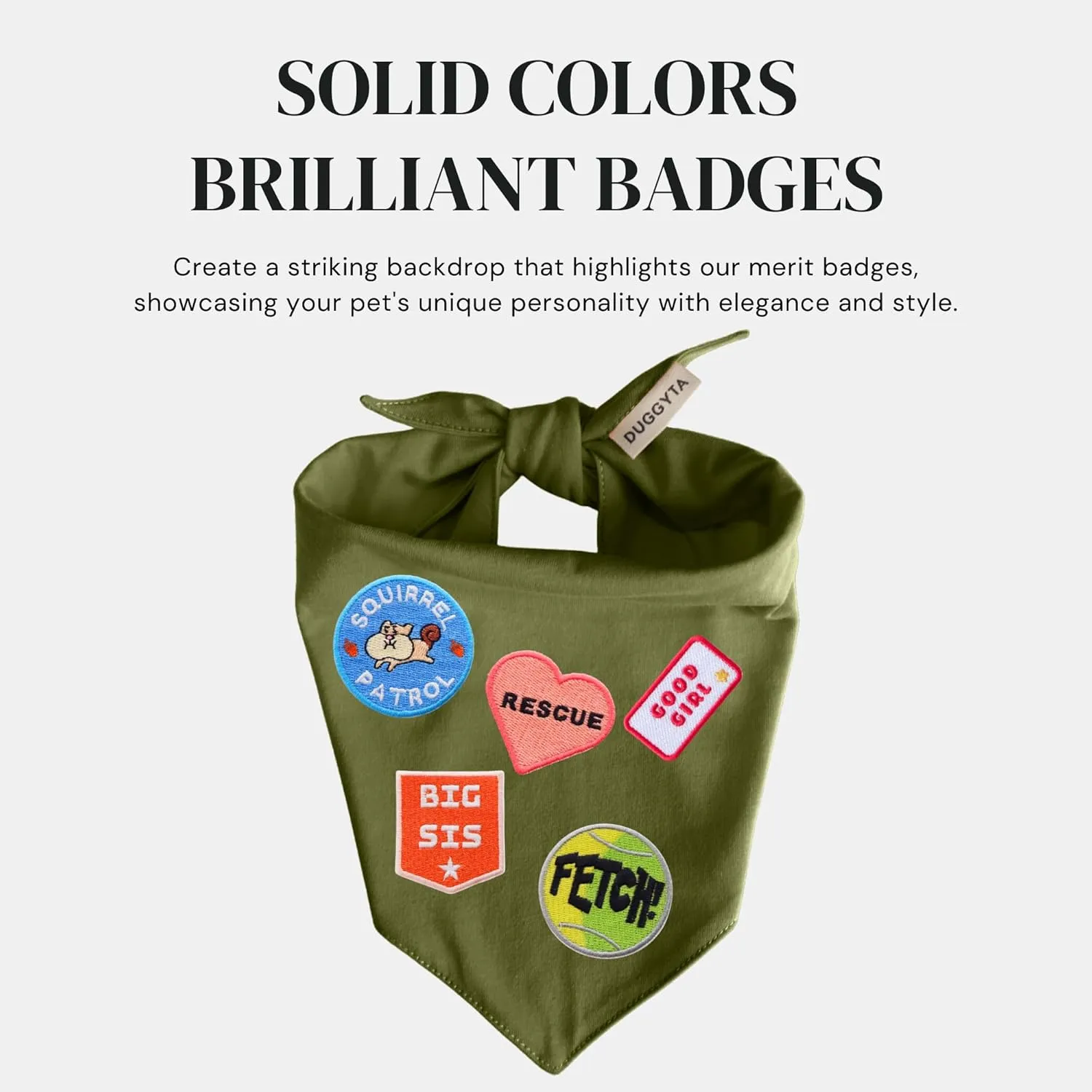 Premium Solid Olive Dog Bandana, Luxury Soft Cotton Adjustable Triangle Scarf for Small Dogs, Comfortable, Stylish, and Customizable for All Seasons, Dog Accessories