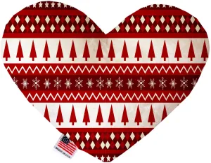 Red Classic Christmas 6 Inch Canvas Heart Dog Toy