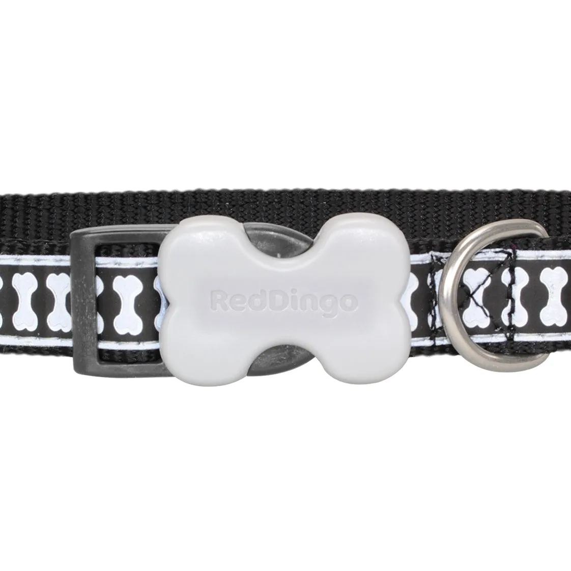Red Dingo Reflective Black Dog Collar