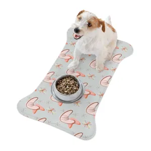 Retro Mid Mod Boomerang Starburst Pet Feeding Mat, Bone and Fish Shape Cat, Dog Non-Slip, Highly Absorbent Pad, Pet Lovers Gift- 127781923