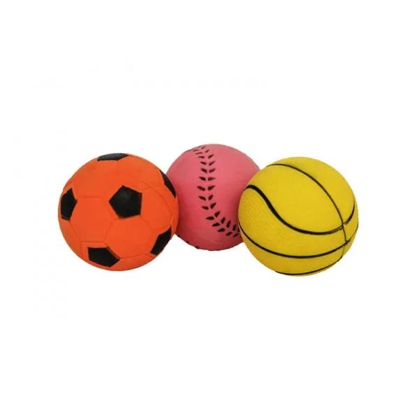 Rosewood | Dog Toy | Set of 3 Rubber Sports Balls