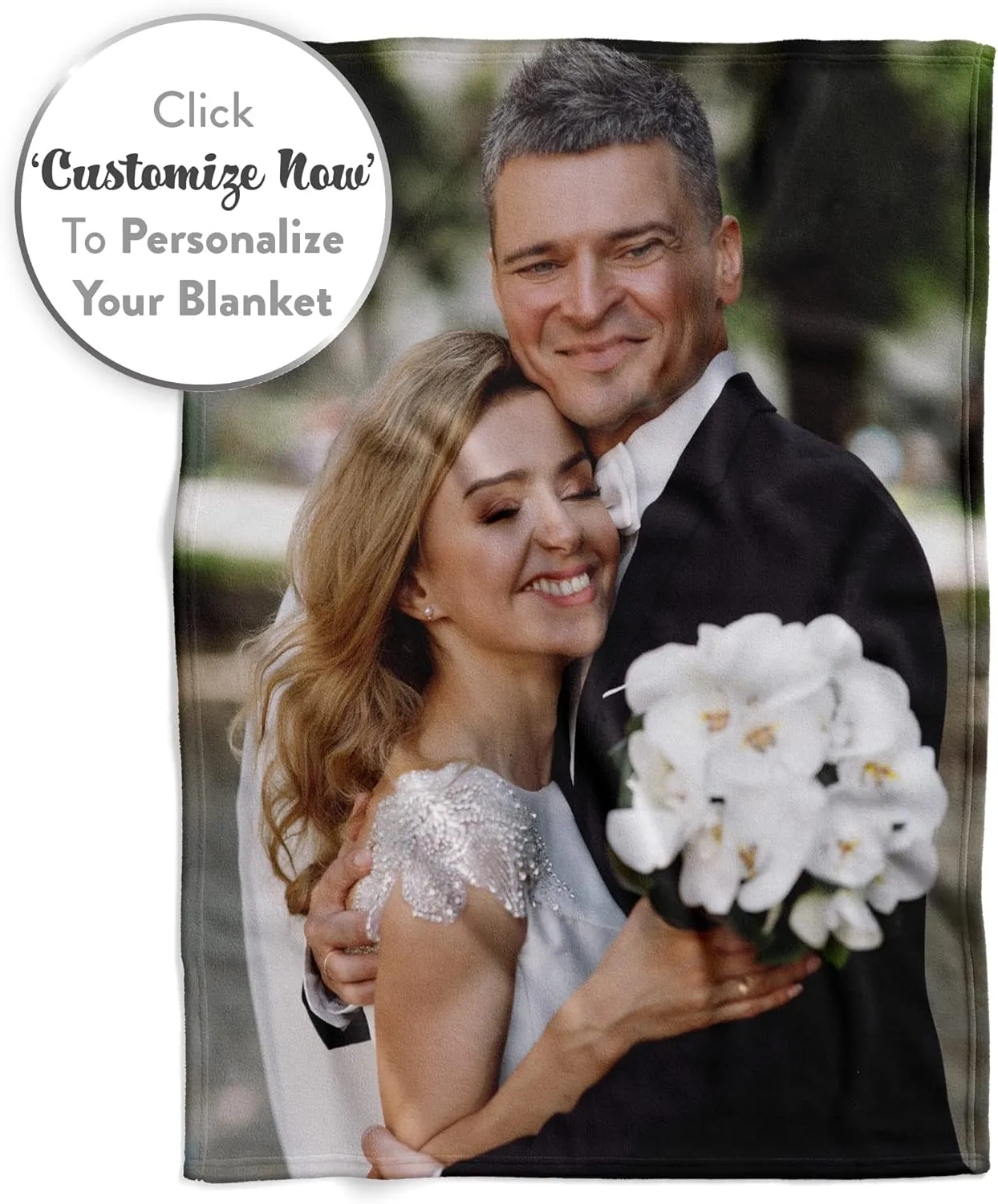 Ships Next Day, Custom Blanket with Picture - Printed in USA, Personalized Photo Blanket (Fleece  50x60)