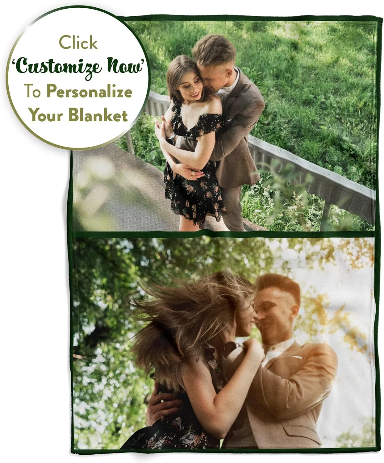 Ships Next Day, Custom Blanket with Picture - Printed in USA, Personalized Photo Blanket (Fleece  50x60)
