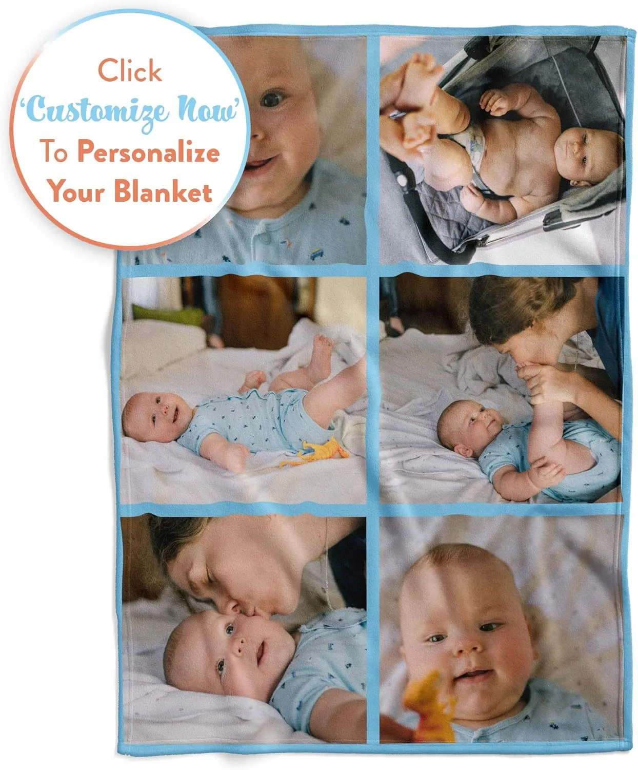 Ships Next Day, Custom Blanket with Picture - Printed in USA, Personalized Photo Blanket (Fleece  50x60)