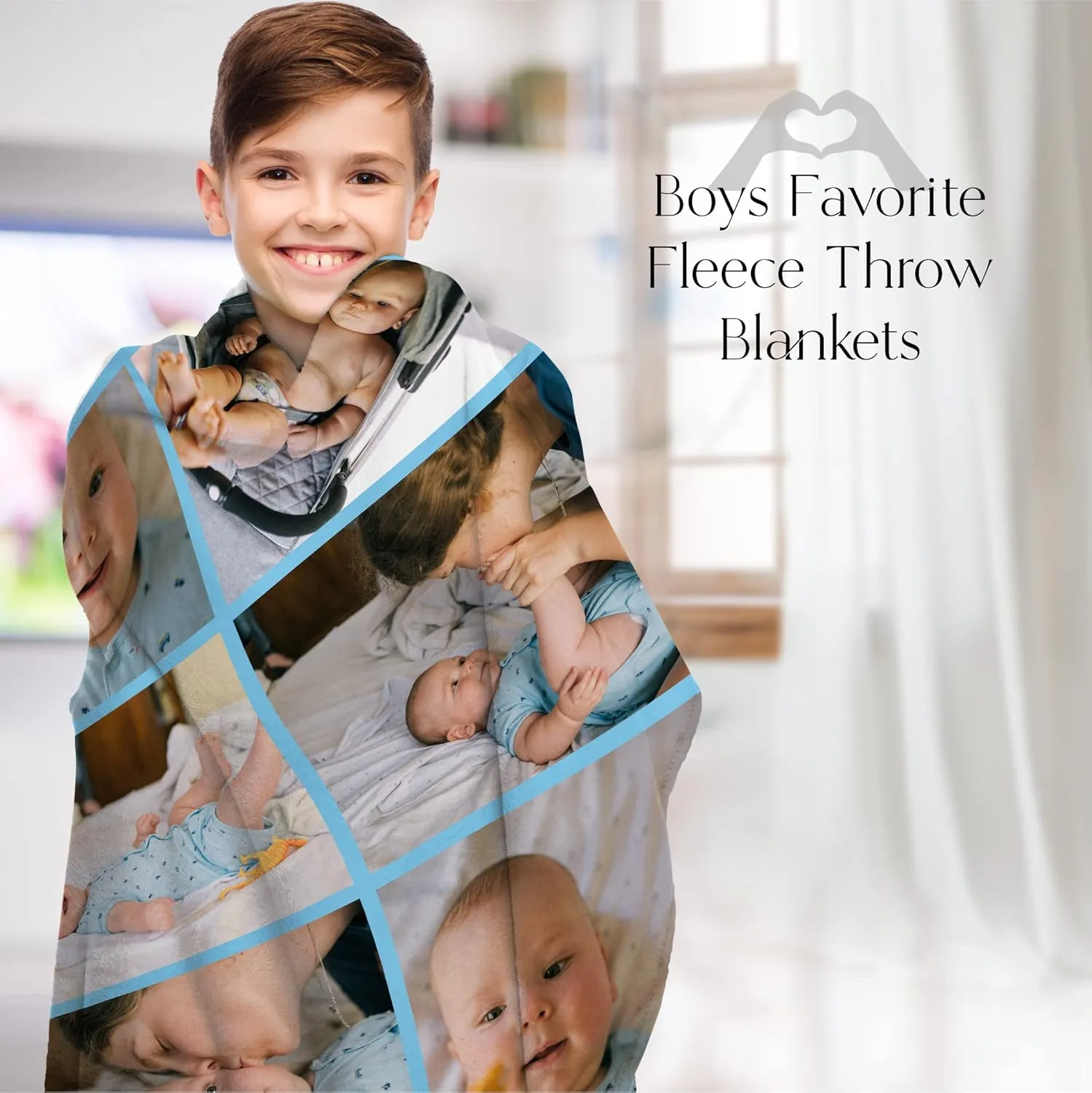 Ships Next Day, Custom Blanket with Picture - Printed in USA, Personalized Photo Blanket (Fleece  50x60)