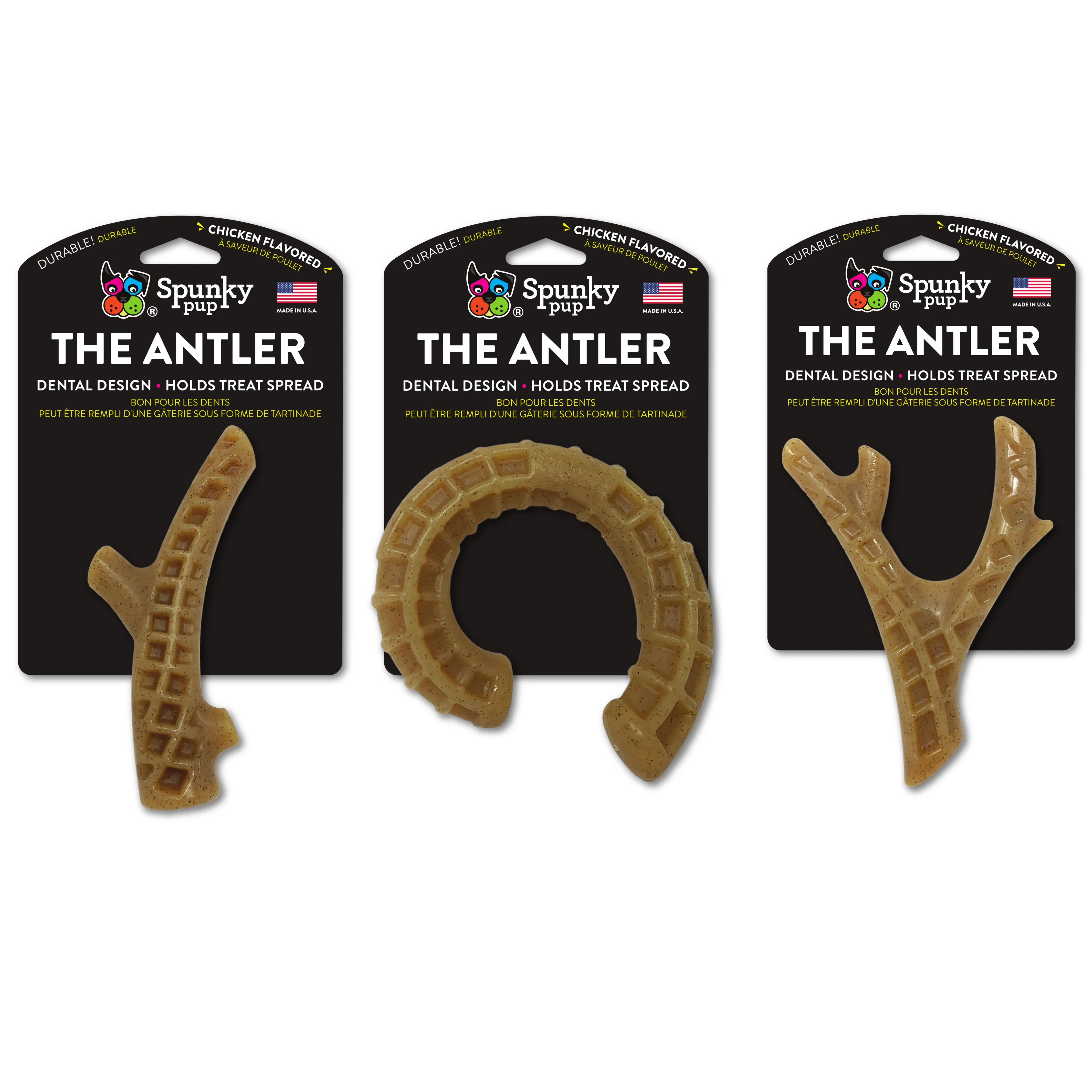 Spunky Pup - Hard Chew Nylon Antlers - Made in the USA - The Antler - Elk