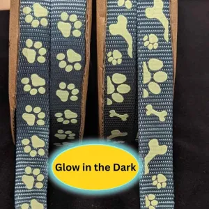 Sturdy Nylon Webbing, Glow in the Dark, Dark Dusty Mint