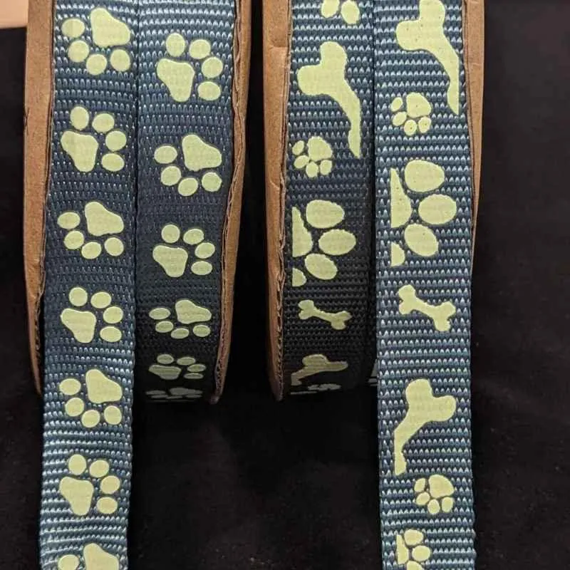 Sturdy Nylon Webbing, Glow in the Dark, Dark Dusty Mint
