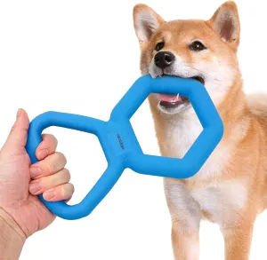 Tug of War Dog Toy - Interactive Pull Toy, Double Ring, Tough & Durable Rubber, Suitable for All Breed Chewers, Blue