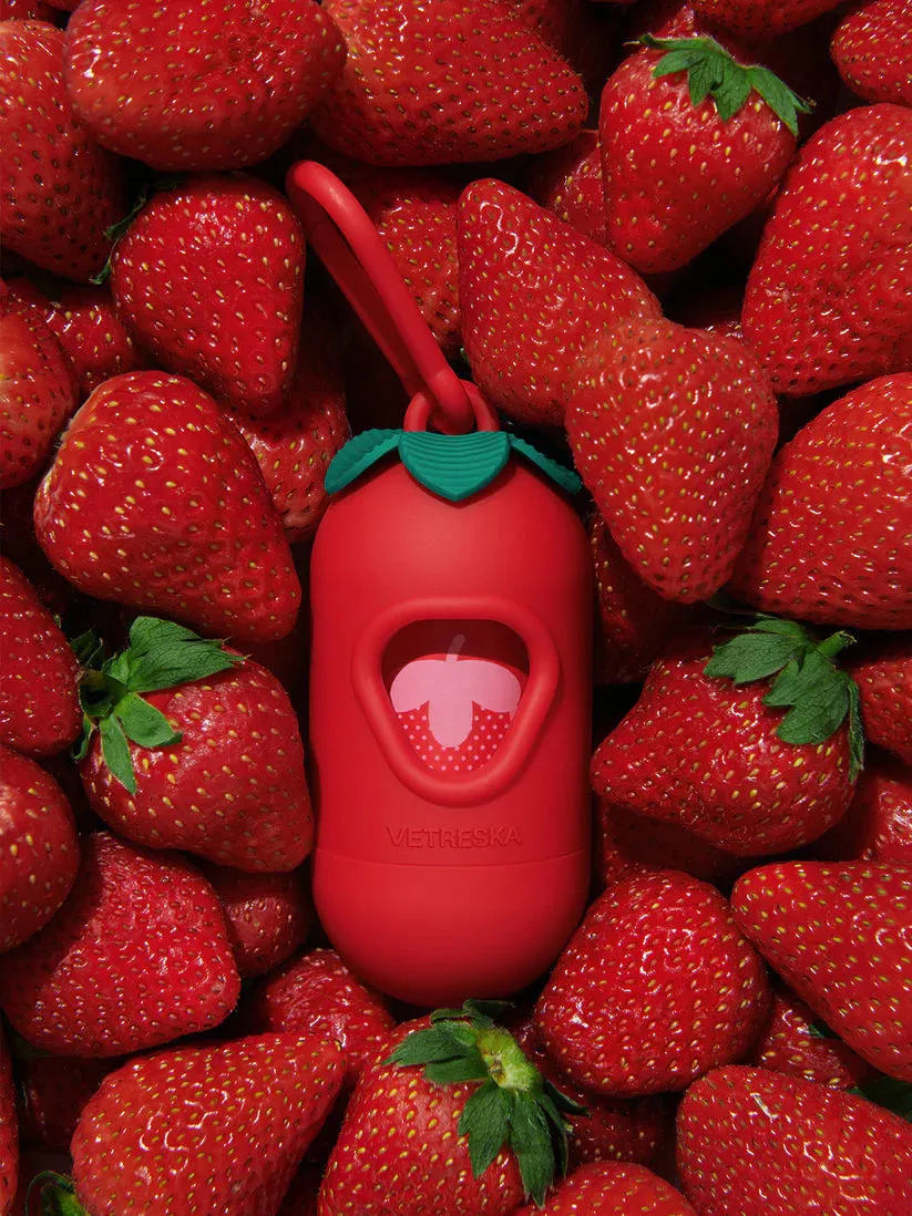 Vetreska - Strawberry Scented Poop Bag Dispenser (with 1 Roll)