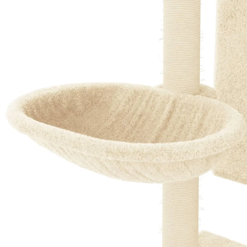 vidaXL Cat Tree with Sisal Scratching Posts Cream 130.5 cm
