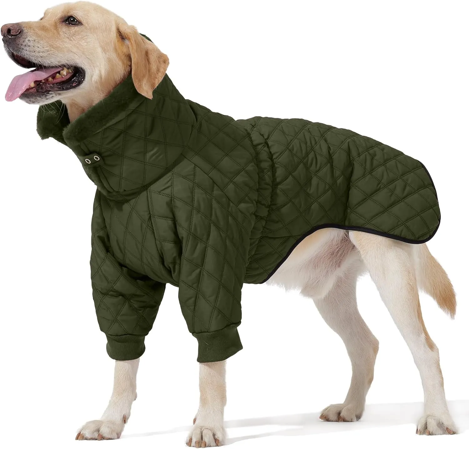 Warm Coat With Double Zipper, Winter Clothes for Small Medium Large Dogs, Turtleneck Puffer Jacket, Two Legs Cold Weather Coats, Wind & Waterproof Winter Jacket