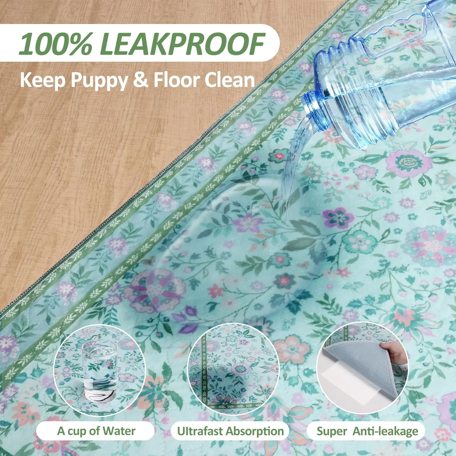 Washable Pee Pads for Dogs, 2Pack Reusable Puppy Pads Dog Potty Training Pads, Waterproof Dog Pee Pads Mat , Whelping Pad, Non-Slip Protects Against Urine Leakage,31"x 36"