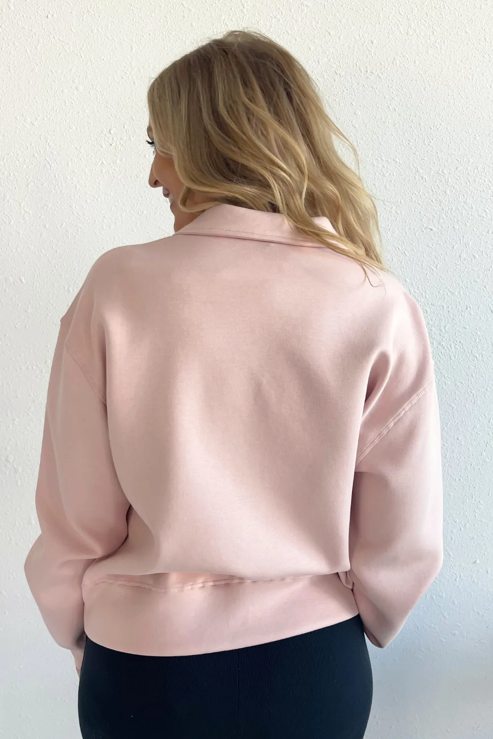 Wide Collar Half Zip Oversized Sweatshirt