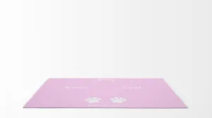 Yoosh Pet Food Floor Mat - Paws Go Here- Pink - Personalised Name