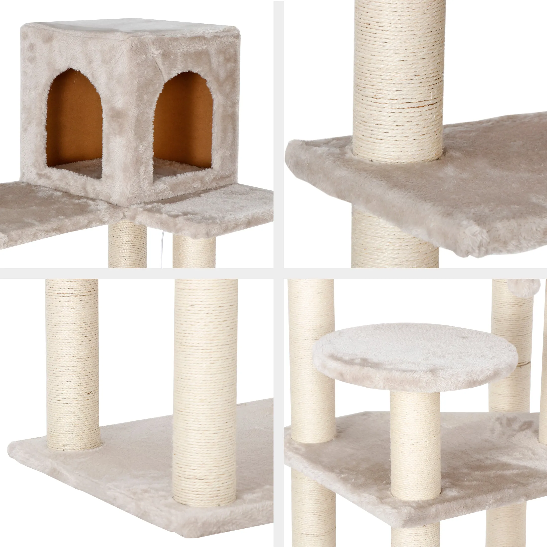 ZENY™ 56in Cat Trees with Sisal Scratching Posts Perches and Condo